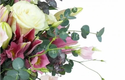 Bouquet Champêtre Rose & Blanc "Reims" -Monde Des Fleurs bouquet champetre rose blanc reims 2