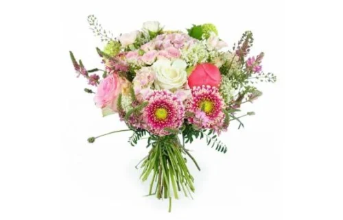 Bouquet De Fleurs En Camaïeux De Rose "Parme"