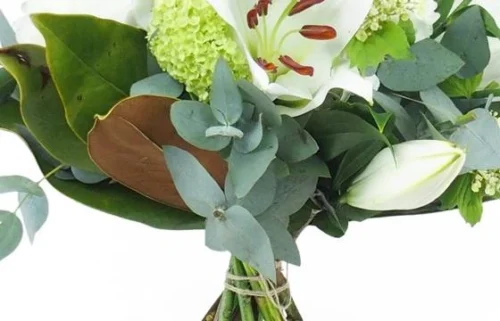 Bouquet De Lys & Fleurs Blanches "Bruges" -Monde Des Fleurs bouquet de lys fleurs blanches bruges 2