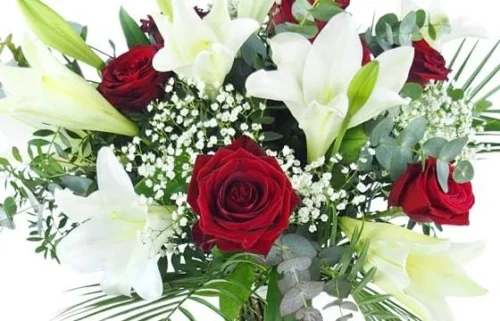 Devant -Monde Des Fleurs bouquet de rose lys ma reine 1