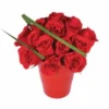 Bouquet De Roses Rouges En Pot Grenade