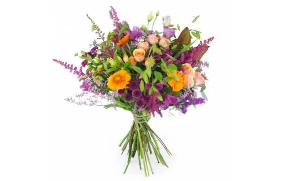 Bouquet Long Orange & Violet "Valence" 1 Bouquet Long Orange & Violet "Valence"