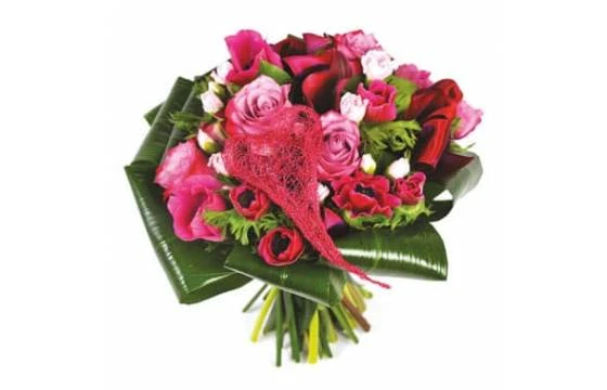 Bouquet Rond De Fleurs Roses Framboisine 1 Bouquet Rond De Fleurs Roses Framboisine