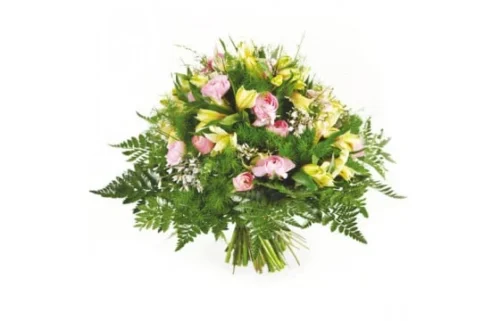 Bouquet Rond De Roses Vaporeux