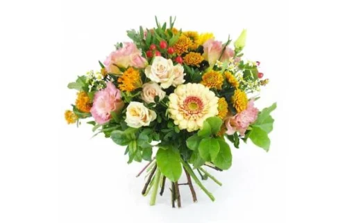 Bouquet Rond Rose & Orange "Hambourg"
