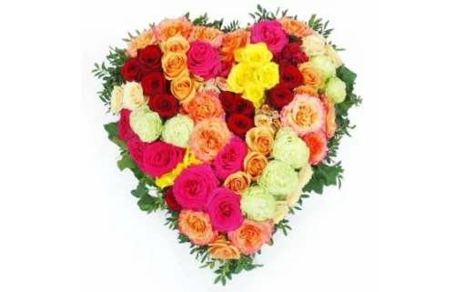 Coeur Deuil De Fleurs Colorées "Hérodote"