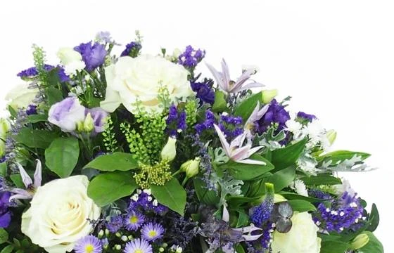 Coussin De Deuil Blanc & Violet-bleu "Neptune" 3 Coussin De Deuil Blanc & Violet-bleu "Neptune" – Image 3