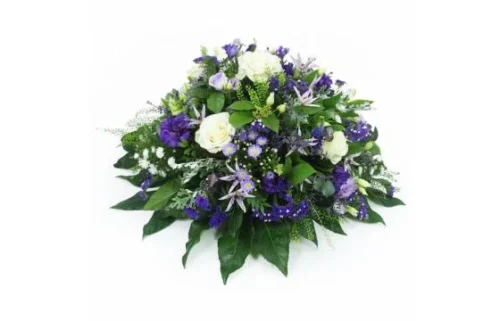 Coussin De Deuil Blanc & Violet-bleu "Neptune"