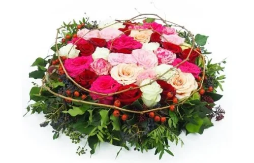 Coussin De Roses Rouges & Roses "Mycènes"