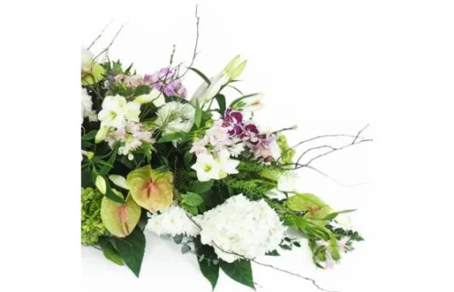 Dessus De Cercueil Rose, Mauve & Blanc "Calliope" -Monde Des Fleurs dessus de cercueil rose mauve blanc calliope 2