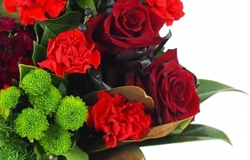 Gerbe De Fleurs Rouge & Verte "Zeus" -Monde Des Fleurs gerbe de fleurs rouge verte zeus 2