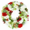 Petite Couronne De Fleurs Rouges & Blanches "Amon"