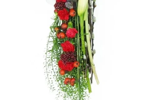 Petite Croix De Deuil Blanche & Rouge "Hercule" -Monde Des Fleurs petite croix de deuil blanche rouge hercule 2